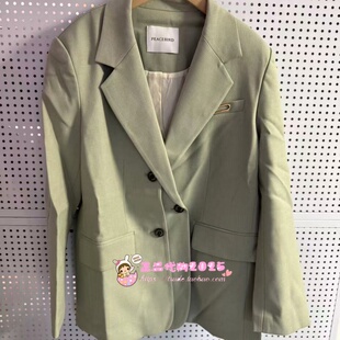 A1BAE1202太平鸟女装2024春专柜正品双排扣西装A1BAE120242