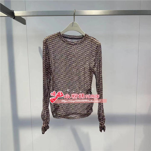 A3CDD3401女装2023秋合作网眼满印上衣A3CDD3401C6