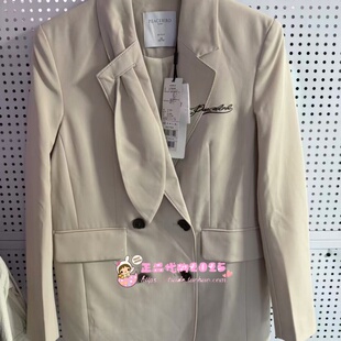 A1BAD3305太平鸟女装2023秋专柜正品双排扣西装A1BAD330571/79