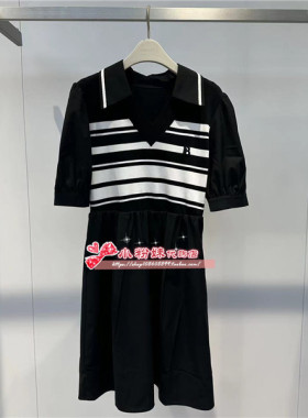 A1FAD3202女装2023夏拼接翻领连衣裙A1FAD320289