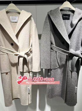 A1AAE4473 女装2024冬连帽双面呢大衣A1AAE4473L4