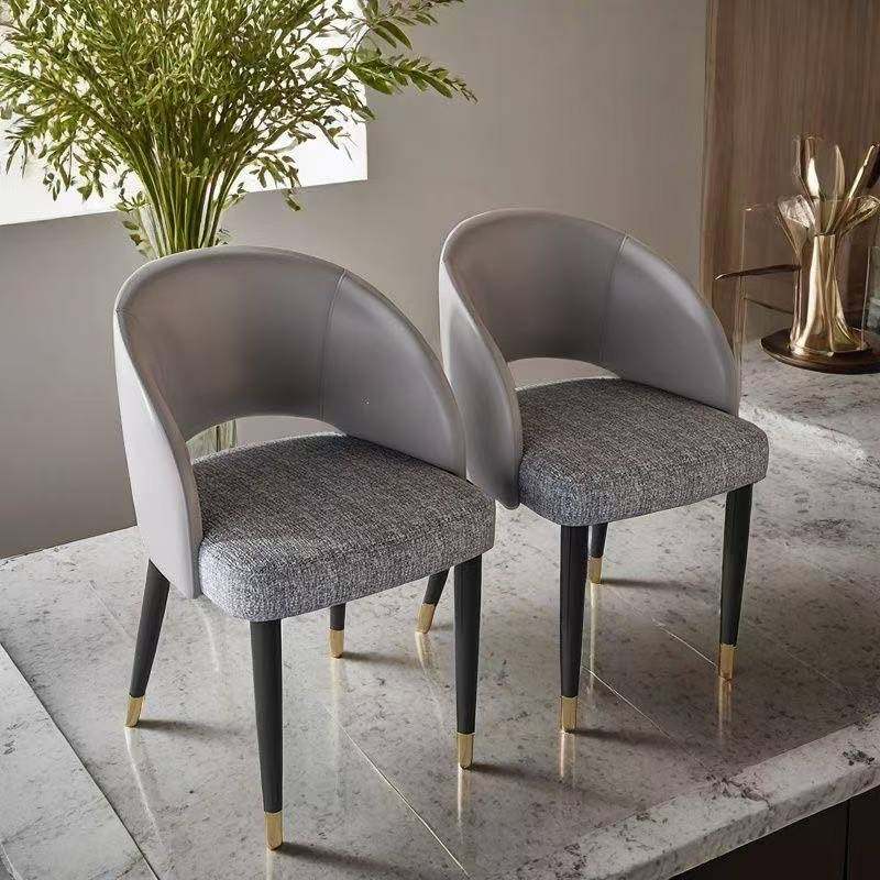 简约北欧意式洽谈椅子现代轻奢凳子家用餐厅皮布艺酒店餐椅靠背椅