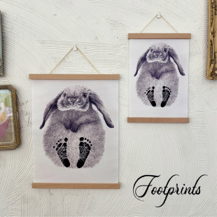 宝宝满月脚印百天周岁纪念创意挂件相框婴儿周岁手足印新生儿纪念