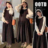 套装 孕期穿搭不显怀格子背心裙高级感春季 2026新款 孕妇连衣裙春装