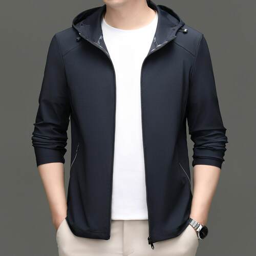 高档士男帽桑丝连蚕夹8606-C克新款商务休闲中年爸爸防晒服薄款外