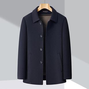 呢男双面羊绒大衣冬季男士扣子Y5869-NN款领商装务休闲中老年羊毛