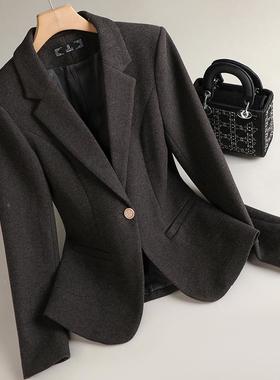 跨境秋冬新款职业装士高档厚款仿女料呢长袖西装AL834181潮流气质