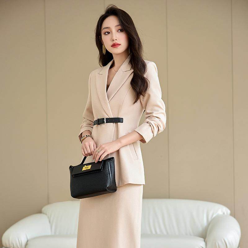 跨气质勤西装套装杏色外套新款连衣裙业KNY套通装裙春季境女职神,女装/女士精品,职业女裙套装,淘宝优惠券,粉丝福利购,淘宝优惠卷