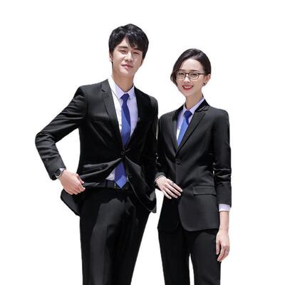 男士白领羊毛藏青色政礼府宴服会服西装套主持银行女商AL-64215务