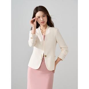 子白色小西短装外套女高级感YYA25615秋新款休闲时尚气质春小个长