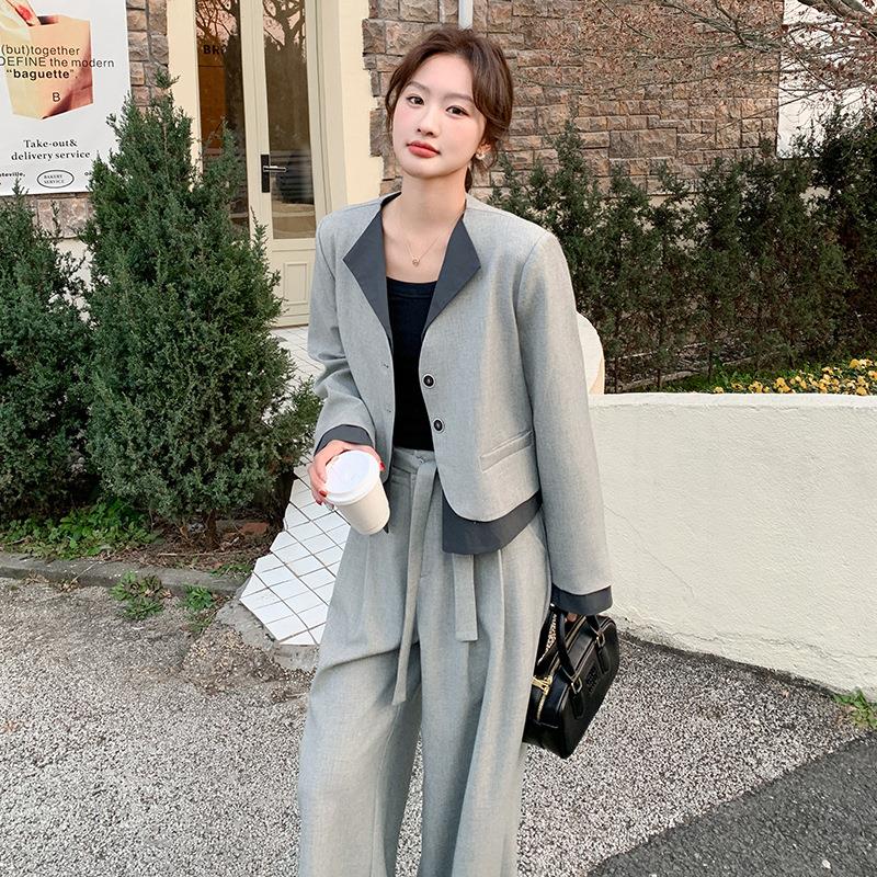 新新女装两龄件套春秋装款减款百搭提升品质法B165FNC5式西装两件