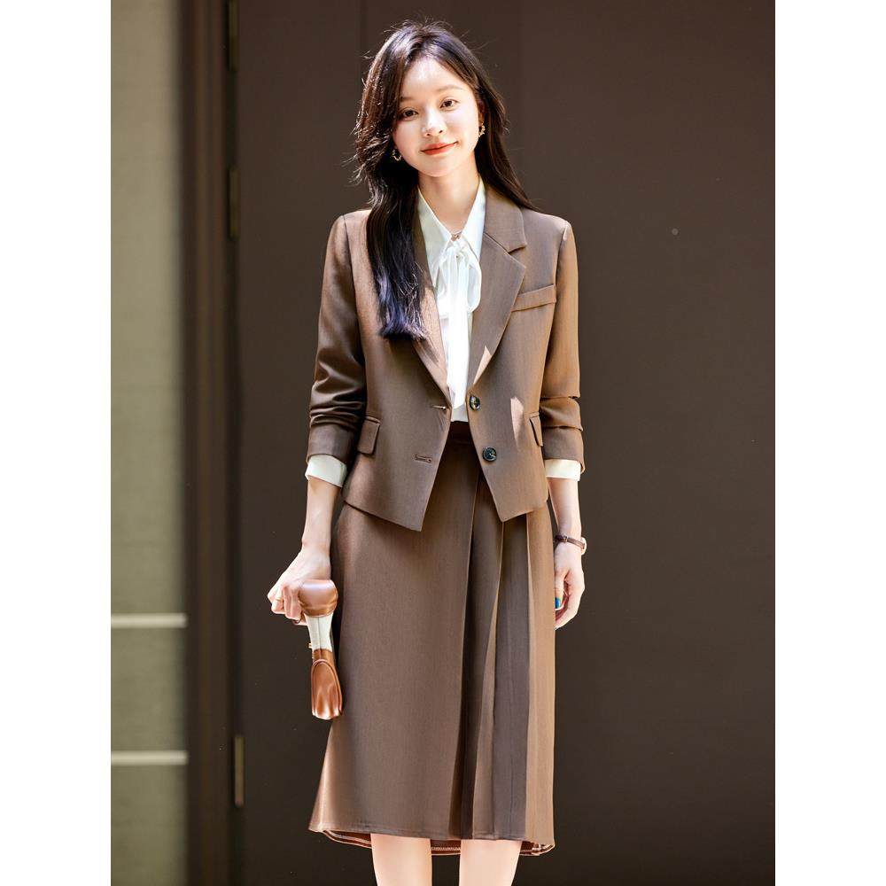 卡其西装色外身套女春秋新款小AL833302个子面试通勤套正装半裙西,女装/女士精品,职业女裙套装,淘宝优惠券,粉丝福利购,淘宝优惠卷