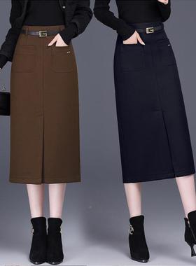 秋冬新款复古知识分子时尚双季22875口开袋腰字叉高羊毛呢休闲半