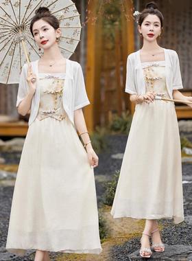 年套套装裙子两件减套新中式国风汉服元fnMX866素吊带连衣龄裙开
