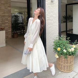 衣裙女秋装 减龄提品质重工贝壳扣连连衣裙 B157FN86长升裙春年新款