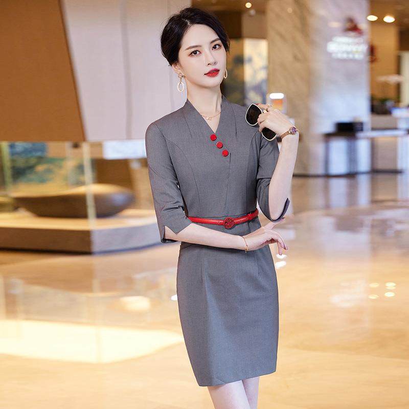 空装AL670201姐制服职业套时尚气质容女神珠范宝店美院前台工作服,女装/女士精品,连衣裙,淘宝优惠券,粉丝福利购,淘宝优惠卷