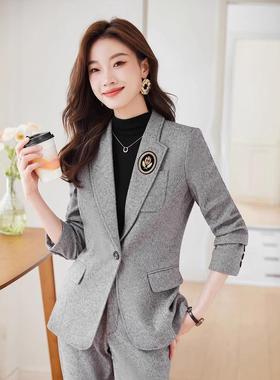 2365+K23秋韩版装西外套女韩版高级感通春勤职业装服小西两件套装