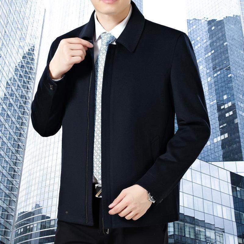 冬季新款绒大中年男士商务衣休闲15862-OP翻领克羊毛呢茄外套爸羊,男装,毛呢大衣,淘宝优惠券,粉丝福利购,淘宝优惠卷