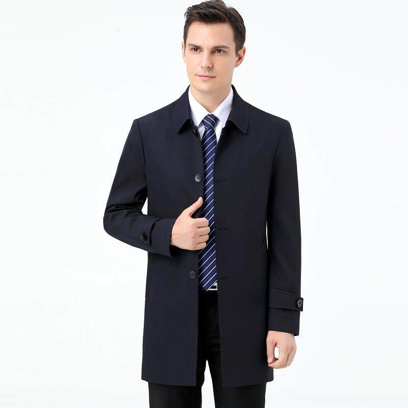 爸休秋季新款纯色风衣男气商务帅闲外套时尚翻2156-PP领爸装加棉,男装,风衣,淘宝优惠券,粉丝福利购,淘宝优惠卷