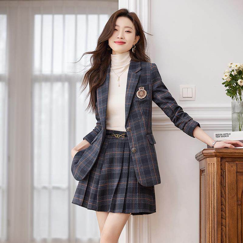 格子西外装职AL736741套女小个子学院制服风业装女套装西服套裙工,女装/女士精品,职业女裙套装,淘宝优惠券,粉丝福利购,淘宝优惠卷