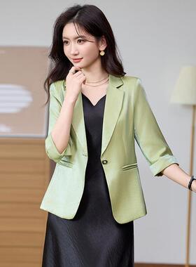 灰色装外套秋女春新款高级感气质修身一粒西七GDX-302/分袖扣西服