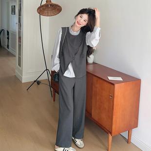 提升质衬衫 新款 B196FN97马甲 阔腿裤 三品件套 女套装 套装 年春秋装