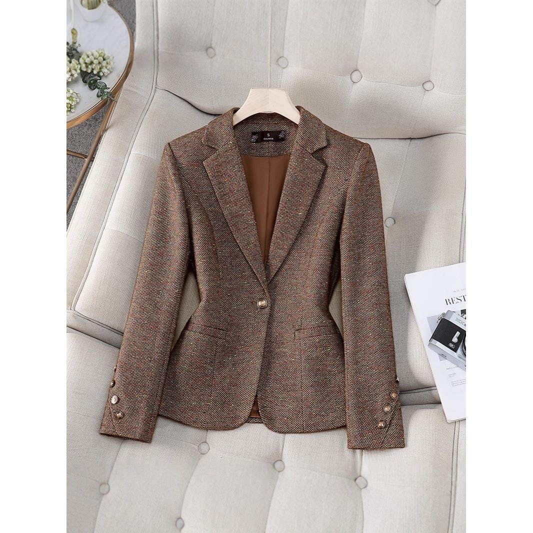 秋冬季新款年长身袖YSY8989西装领休外套女闲时尚气质通勤显小瘦,女装/女士精品,职业女裤套装,淘宝优惠券,粉丝福利购,淘宝优惠卷