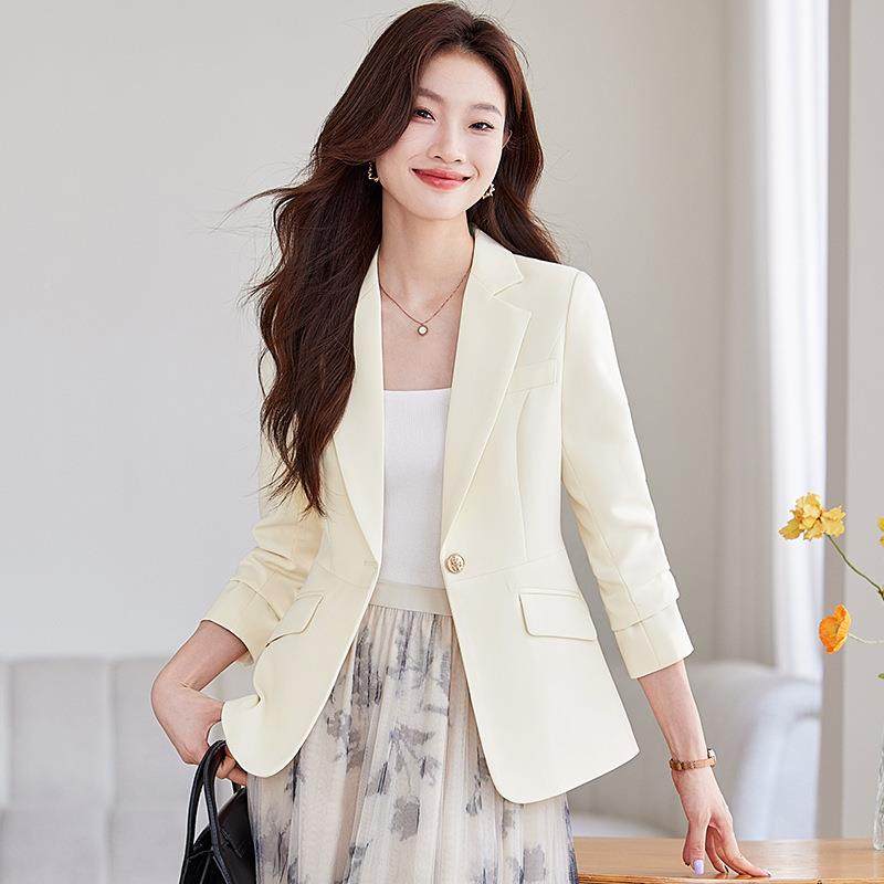 跨境杏色西装外套女衣新款秋小个高级AL823980感气质休闲时尚西服,女装/女士精品,西装,淘宝优惠券,粉丝福利购,淘宝优惠卷