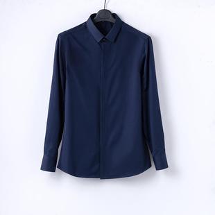 酒色红黑宝蓝天蓝白衫女长袖新款秋冬FH1968B打底上衬衣气质洋职