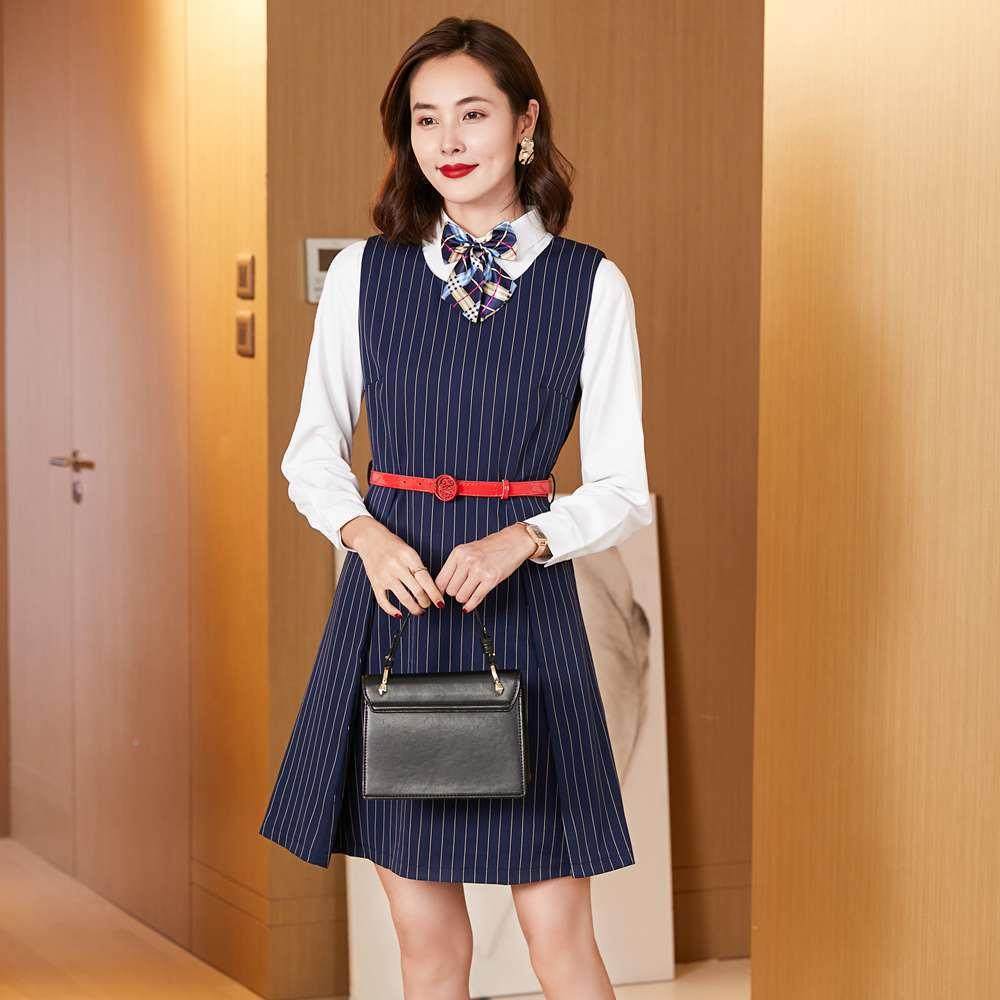 职业装女时AL657928尚空姐服条纹连衣裙酒店前工美台工装套装容师,女装/女士精品,连衣裙,淘宝优惠券,粉丝福利购,淘宝优惠卷