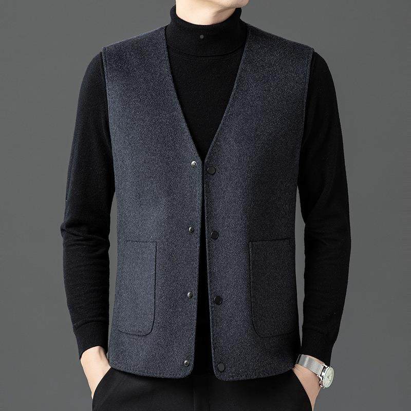 羊毛马甲男11816-PP士外秋新款双面背心中呢年呢季子坎肩爸爸白鸭,男装,常规马甲,淘宝优惠券,粉丝福利购,淘宝优惠卷