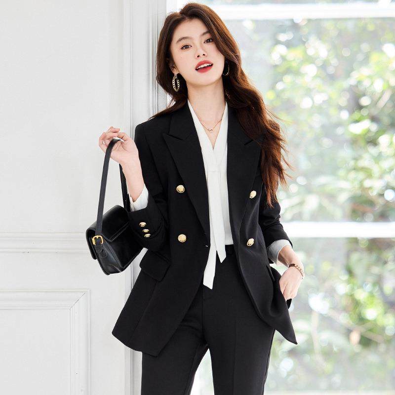 双排扣西装装套女00087冬秋装新款韩版时尚休闲职业修身白领商务,女装/女士精品,职业女裤套装,淘宝优惠券,粉丝福利购,淘宝优惠卷