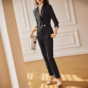 主持人裁服套装时尚气质西装女西KY1705女总外贸正装黑色工作服女