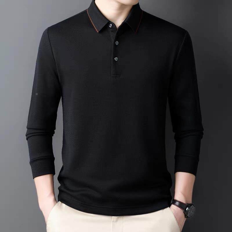 秋季新年款男士羊绒时色长纯袖恤中休24038-KK闲尚宽松翻领衫男,男装,T恤,淘宝优惠券,粉丝福利购,淘宝优惠卷