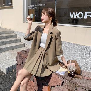 减龄提升品质设计感百西装 B157FN90年款 秋褶新裙套 两件套春装 套装