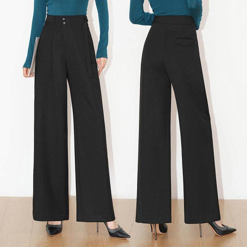 秋99566冬新款阔女裤女高裤腰垂感休闲裤直筒高个子长裤拖地裤腿,女装/女士精品,休闲裤,淘宝优惠券,粉丝福利购,淘宝优惠卷