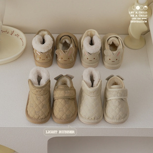 2023冬季 婴童学步棉鞋 新款 男女童加厚保暖短靴宝宝小兔子雪地靴潮