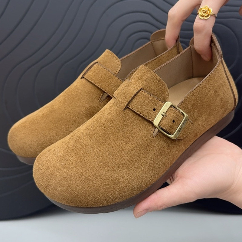 春季新款勃肯鞋女全包舒适一脚蹬懒人鞋内增高时尚百搭复古豆豆鞋,女鞋,传统布鞋,淘宝优惠券,粉丝福利购,淘宝优惠卷