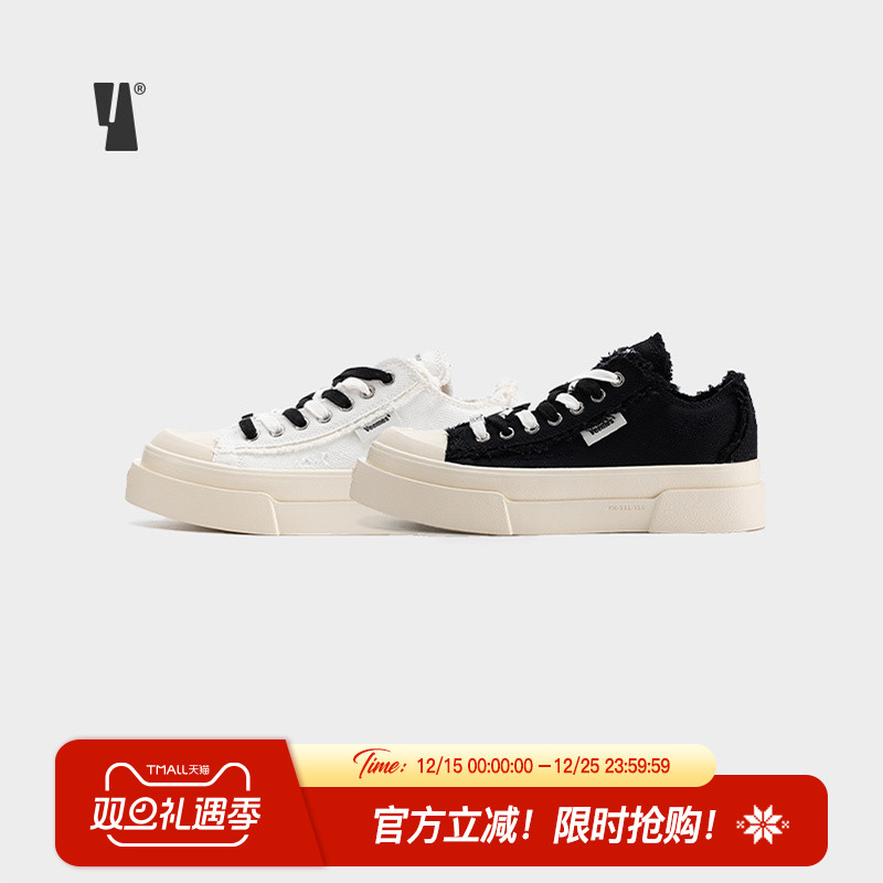 veemes厚底帆布鞋情侣款翘头板鞋
