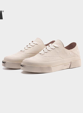 VEEMESRS001破坏做旧自然白低帮帆布鞋厚底增高休闲鞋男女脏脏鞋