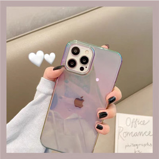 不沾指纹防油腻暗夜深紫色iPhone15promax立体卡通防摔苹果14promax风景油画腕带支架 闲置3个一起出