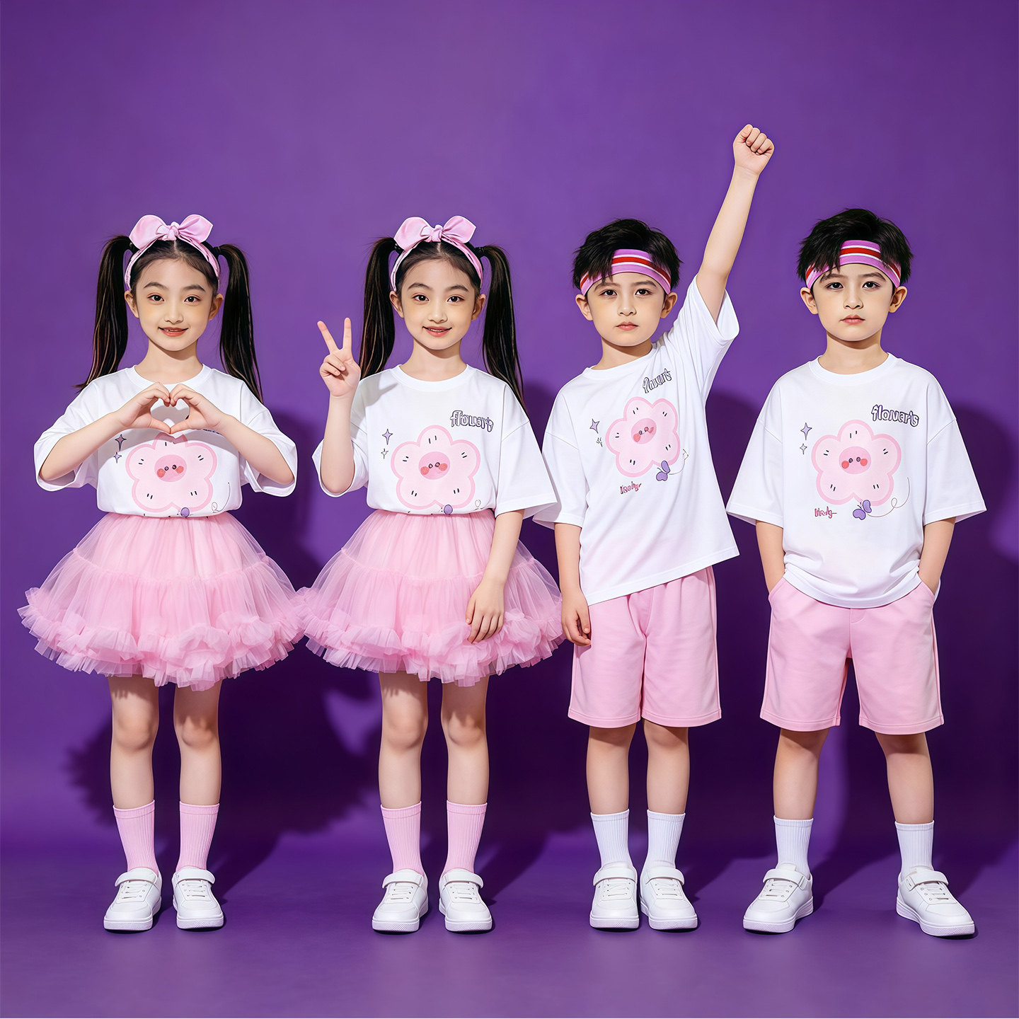 六一儿童演出服幼儿园拉拉操跳舞衣服集体舞拍照表演服班服可爱风