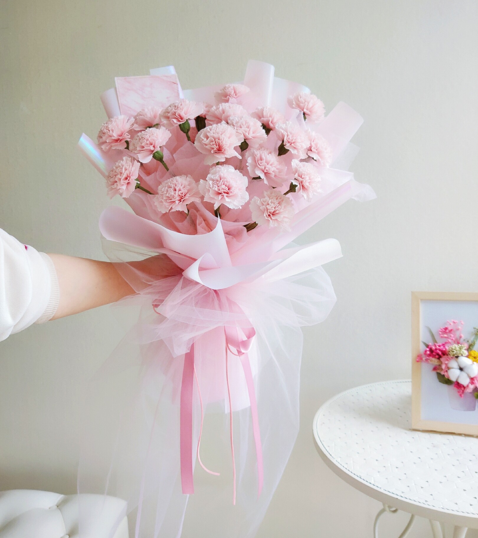 花心思纸 皱纹纸康乃馨花束材料包 手工做花材料diy纸花母亲教师