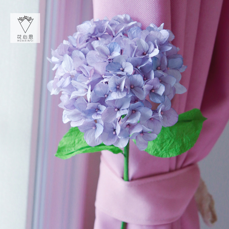 花心思 纸艺花diy材料皱纹纸纸藤手工纸花 仿真绣球花学习套装包