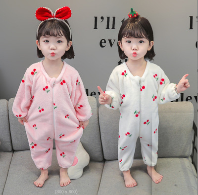 咪哆福禧宝宝连体衣加绒加厚爬服