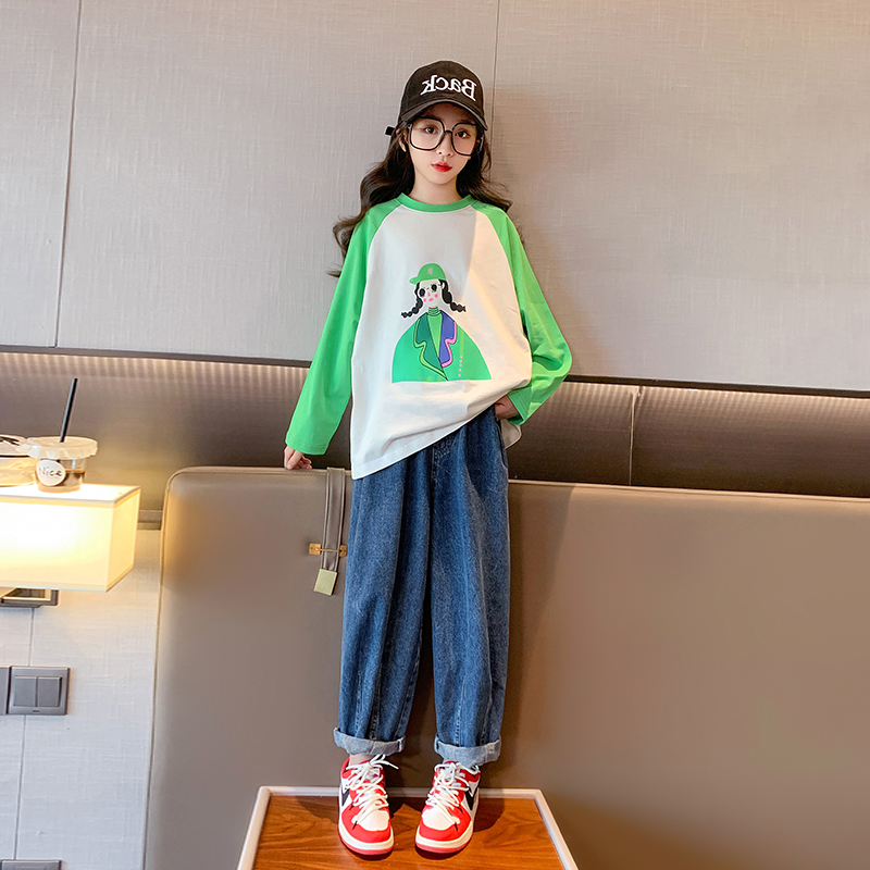 女童长袖t恤2025春装儿童打底衫