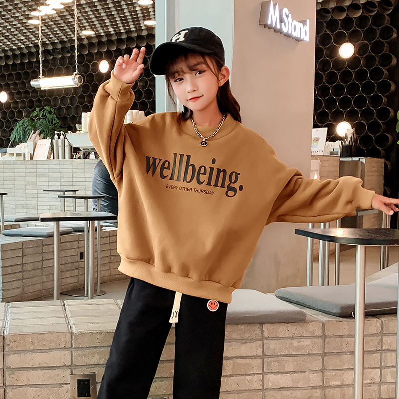 女童加绒卫衣一体绒上衣