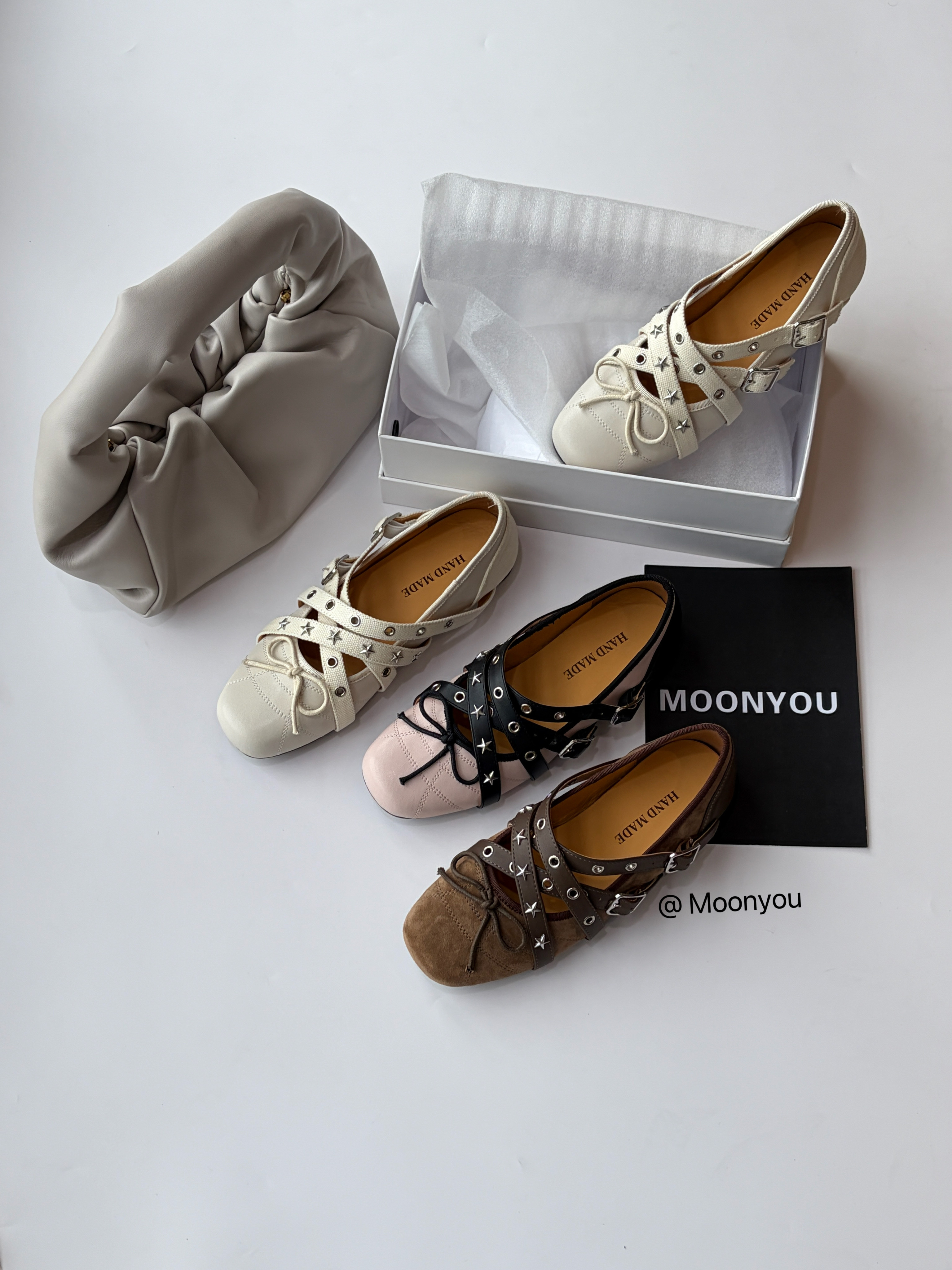 Moonyou 头层牛皮圆头蝴蝶结玛丽珍鞋女法式复古芭蕾舞平底单鞋,女鞋,玛丽珍鞋,淘宝优惠券,粉丝福利购,淘宝优惠卷