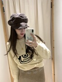 PINKMOON 小马新年毛衣 羊毛奶杏色百搭上衣