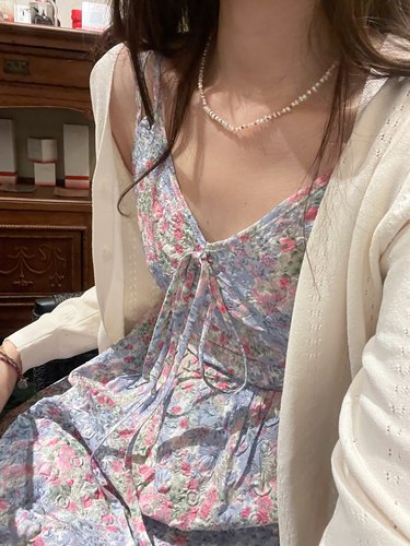 油画短裙夏日显瘦双肩带